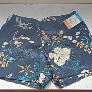 Columbia Omni Shield Navy Floral Women's Shorts Nwt New With Tags Multiple Sizes